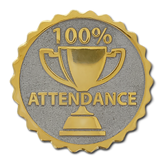 100% Attendance Badge by School Badges UK