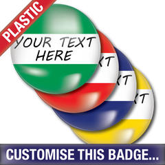 Personalised Plastic Button Badge by School Badges UK