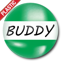 Buddy Plastic Button Badge by School Badges UK