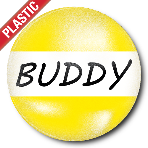 Buddy Plastic Button Badge by School Badges UK
