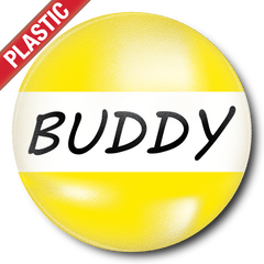 Buddy Plastic Button Badge by School Badges UK