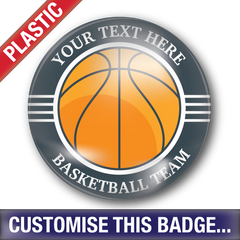 Personalised Plastic 'Basketball Team' Button Badge by School Badges UK