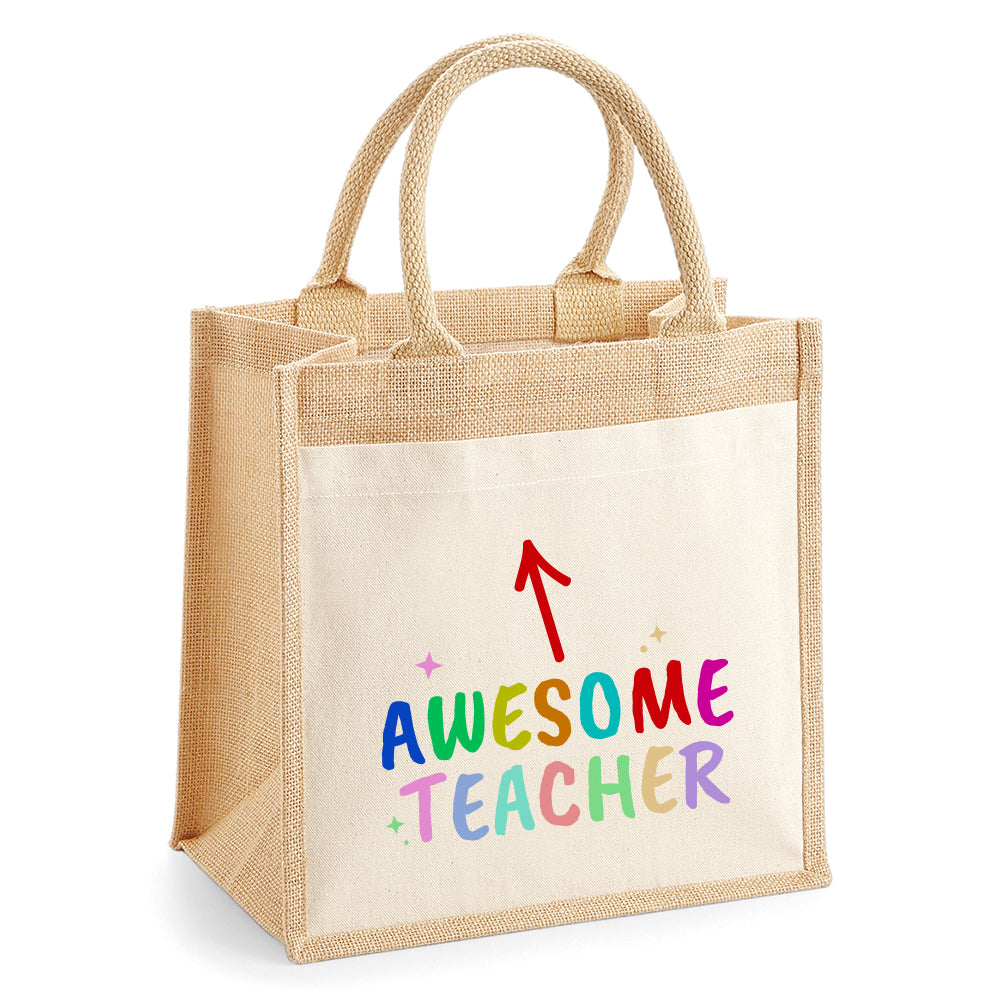 Awesome Teacher Tote Square M by School Badges UK