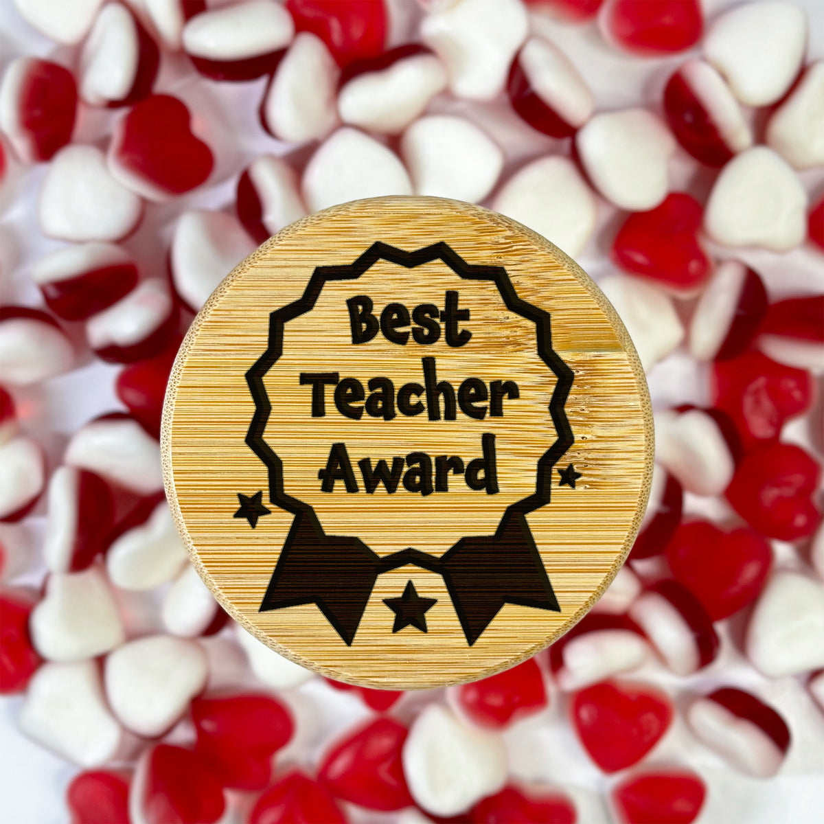 Best Teacher Award Jar Top by School Badges UK