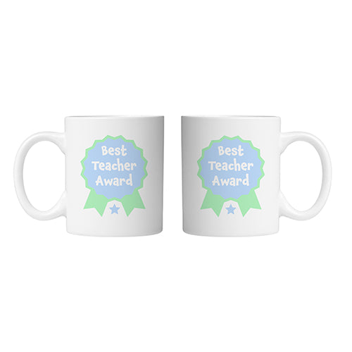 Best Teacher Award Mug Blue by School Badges