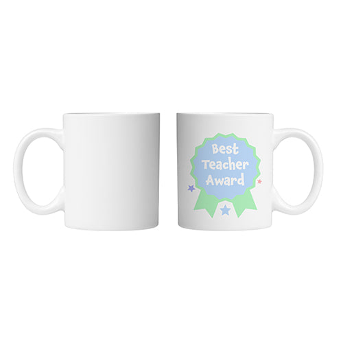 Best Teacher Award Mug Blue by School Badges