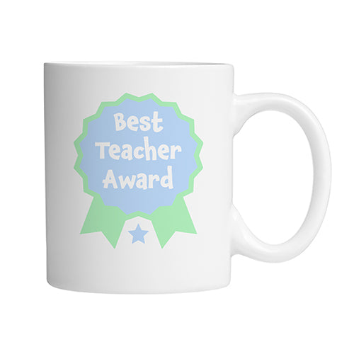 Best Teacher Award Mug Blue Right by School Badges UK