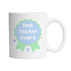 Best Teacher Award Mug Blue Right by School Badges UK
