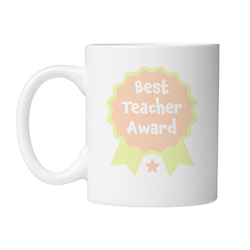 Best Teacher Award Mug Left by School Badges UK