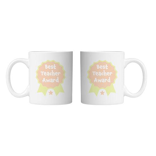 Best Teacher Award Mug Orange by School Badges UK