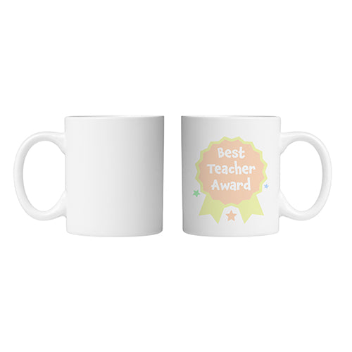 Best Teacher Award Mug Orange by School Badges UK