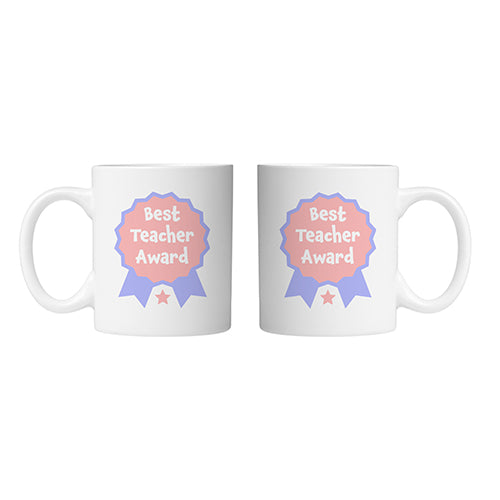 Best Teacher Award Mug Red by School Badges UK
