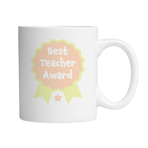 Best Teacher Mug Orange Right by School Badges UK