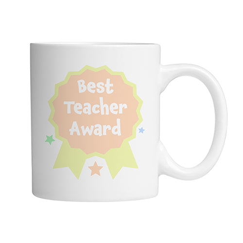 Best Teacher Mug Orange Right by School Badges UK