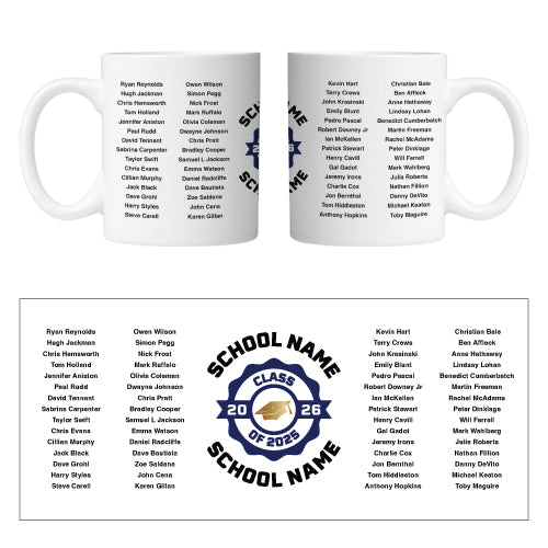 Personalised Class of 2026 Mug up to 60 names