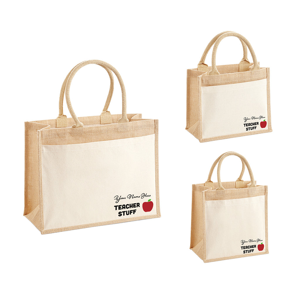 Personalised Teacher Stuff Tote Bag - School Badges UK