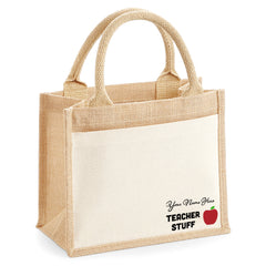 Custom Name Teacher Stuff Tote Small Rectangle S by School Badges UK