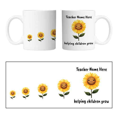Custom Sunflower Mug Design by School Badges UK
