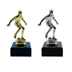 Dribbling Football Trophy with Marble Base