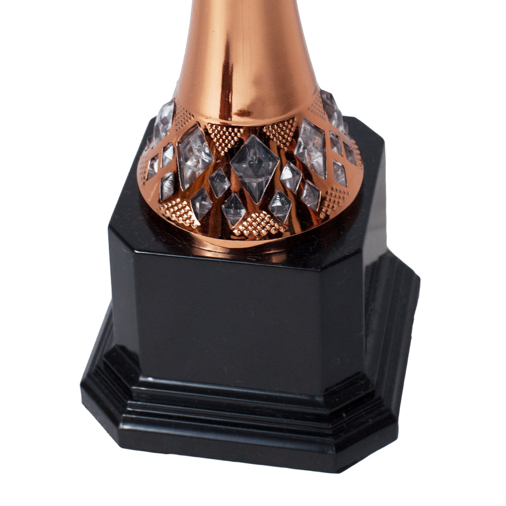 Elegant Flame Bronze Trophy Base Zoomed by School Badges UK
