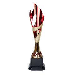 Elegant Flame Gold/Red Trophy by School Badges UK