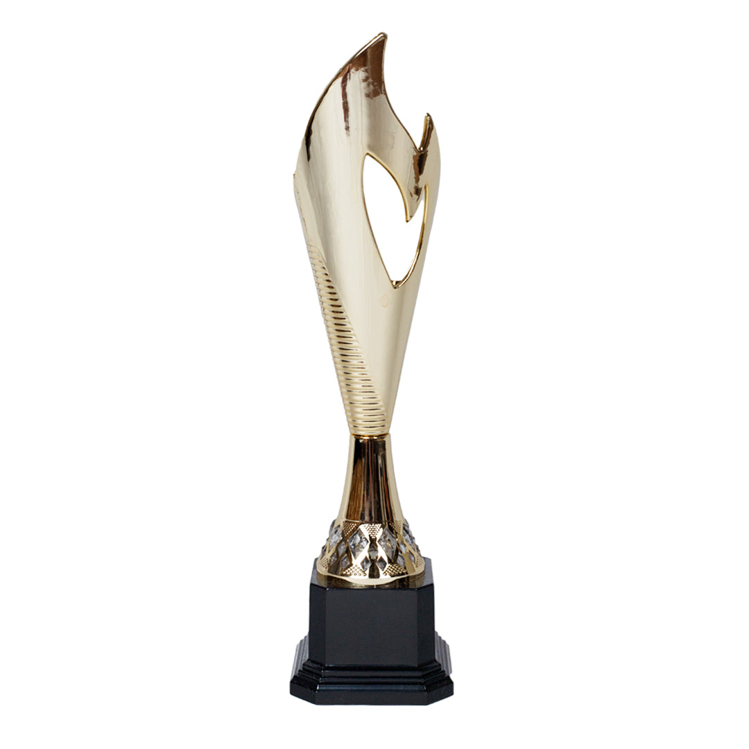 Elegant Flame Gold Trophy Rear by School Badges UK