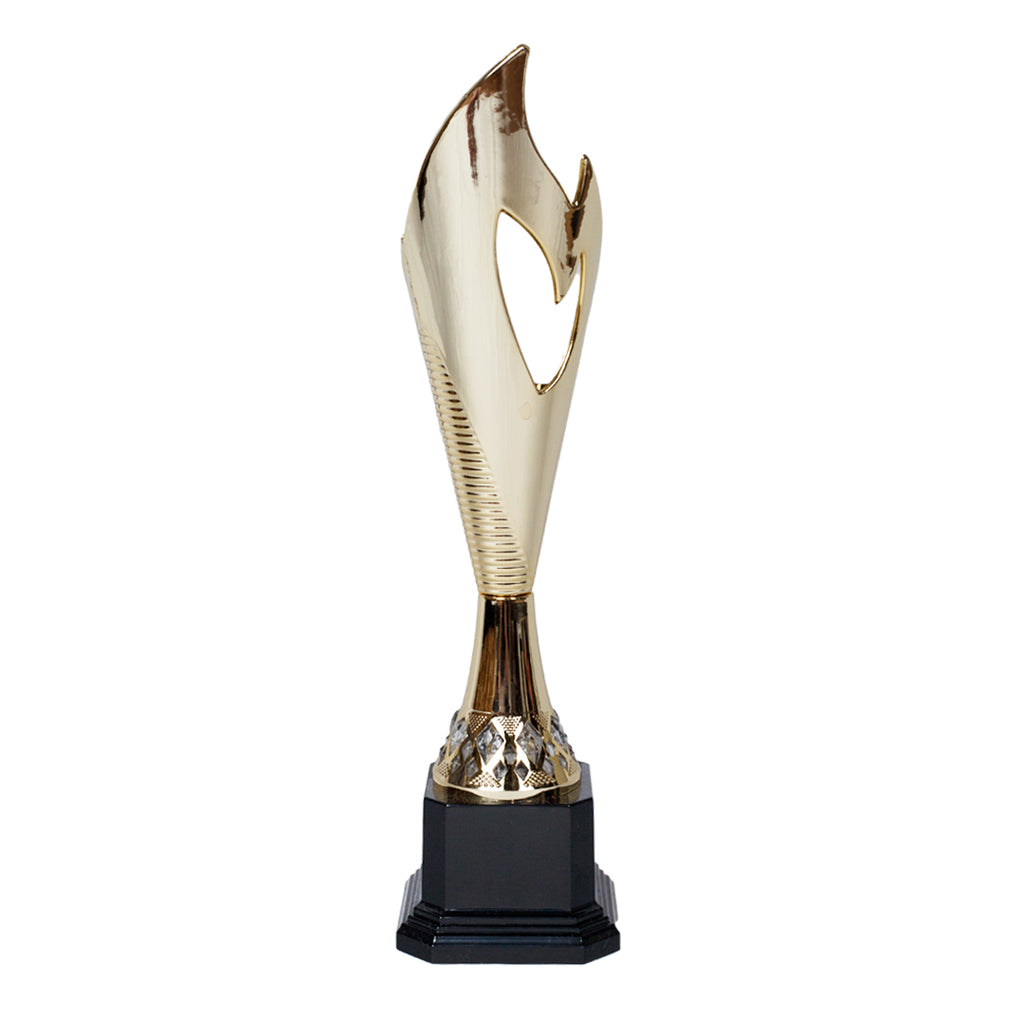Elegant Flame Gold Trophy Rear by School Badges UK