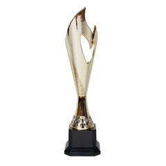 Elegant Flame Gold Trophy Rear by School Badges UK