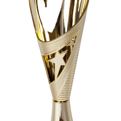 Elegant Flame Gold Trophy Zoomed by School Badges UK