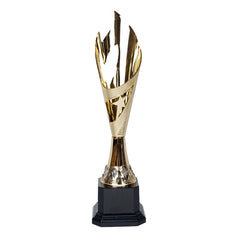 Elegant Flame Gold Trophy by School Badges UK