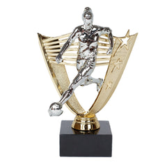 Female Football Silver & Gold Trophy by School Badges UK