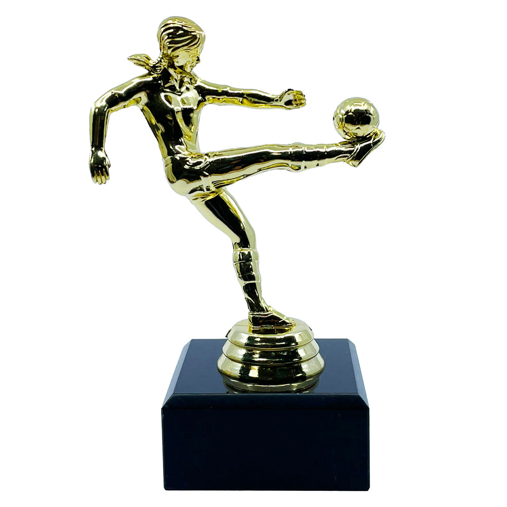 Girls Volley Football Trophy with Marble Base Gold by School Badges UK