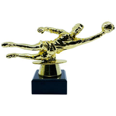 Goalkeeper Football Trophy with Marble Base Gold by School Badges UK