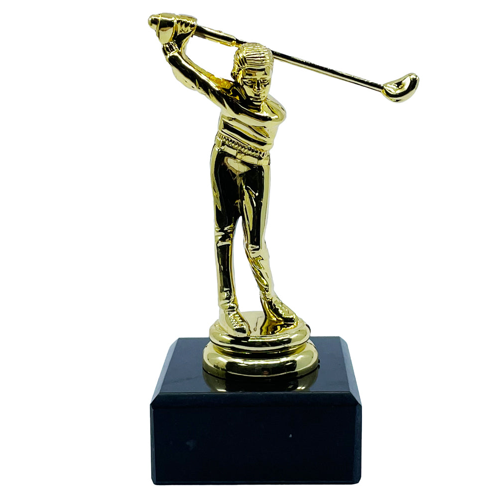 Golf Trophy with Marble Base Gold by School Badges UK