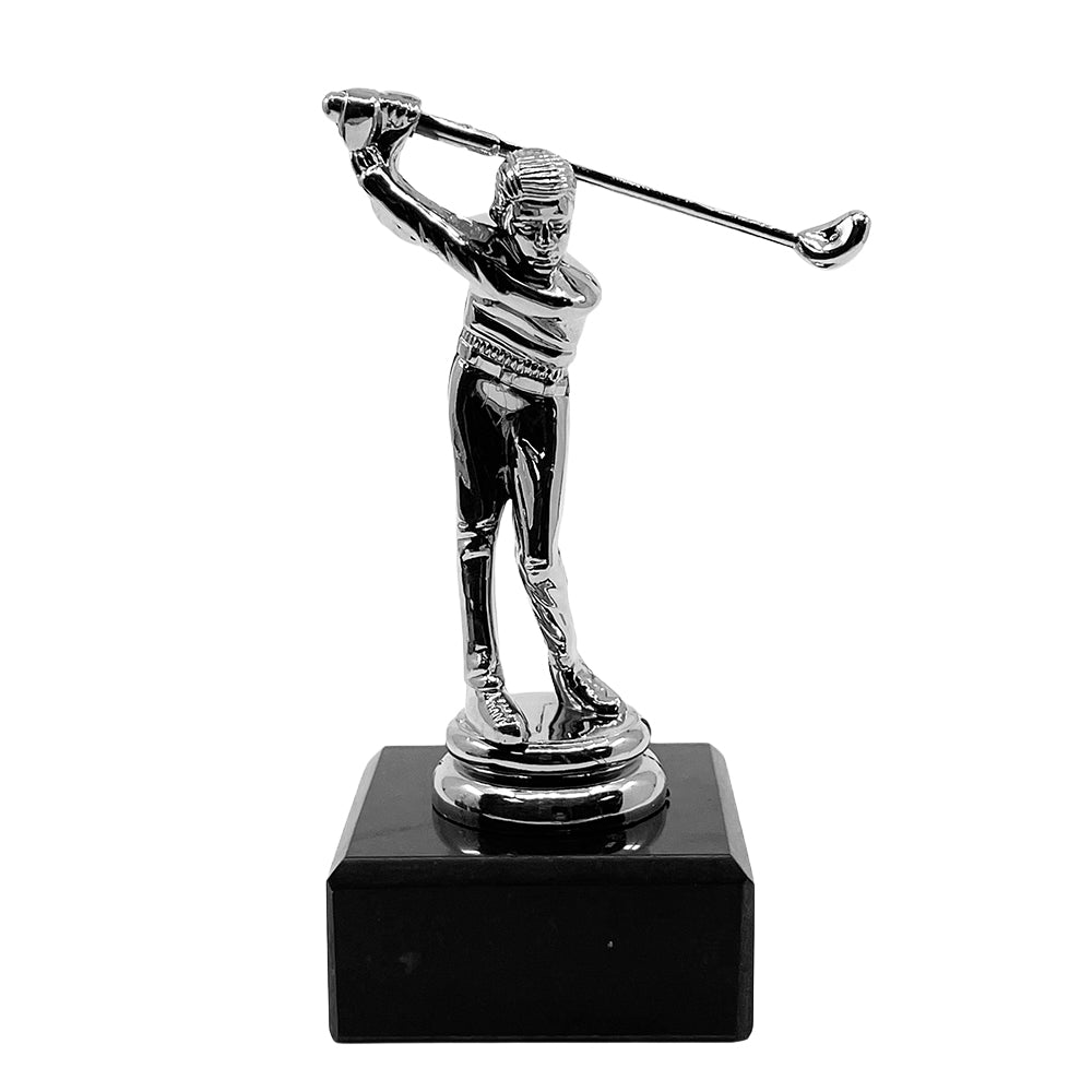 Golf Trophy with Marble Base Silver by School Badges UK