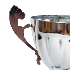 Heritage Victory Cup Silver Trophy Handle Zoomed by School Badges UK