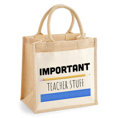 Important Teacher Stuff Tote Square M by School Badges UK