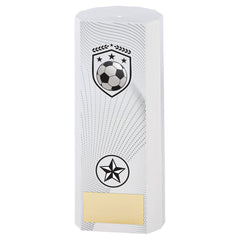 White Plastic Filled Column Football Trophy