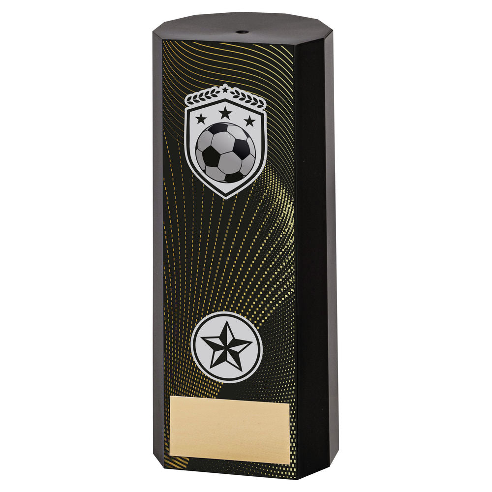 Black Plastic Filled Column Football Trophy