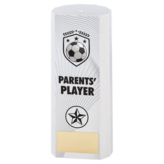 White Plastic Filled Column Football Parents Player Trophy