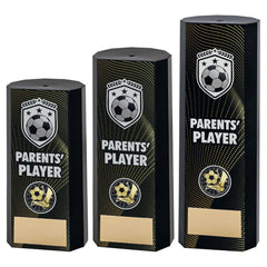 Black Plastic Filled Column Football Parents Player Trophy
