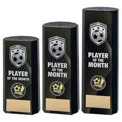 Black Plastic Filled Column Football Player Of The Month Trophy