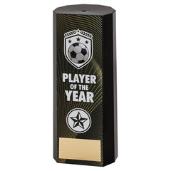 Black Plastic Filled Column Football Player Of The Year Trophy