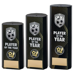 Black Plastic Filled Column Football Player Of The Year Trophy