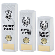 White Plastic Filled Column Football Players Player Trophy
