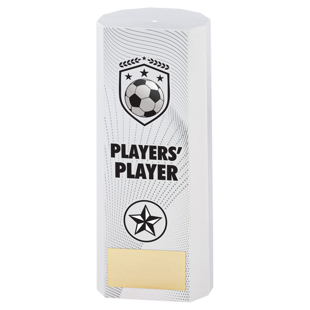 White Plastic Filled Column Football Players Player Trophy