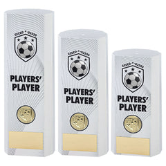 White Plastic Filled Column Football Players Player Trophy
