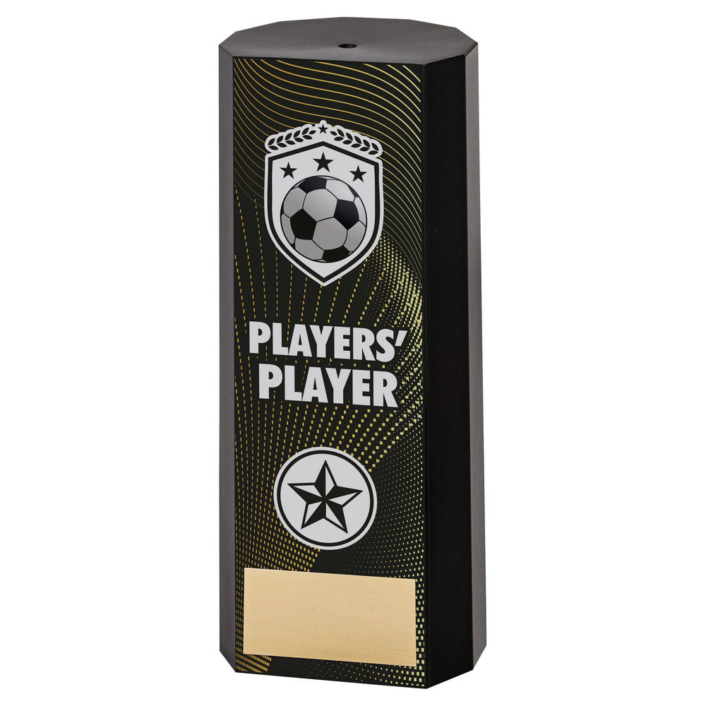 Black Plastic Filled Column Football Players Player Trophy