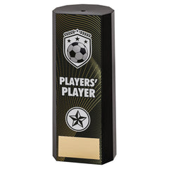 Black Plastic Filled Column Football Players Player Trophy