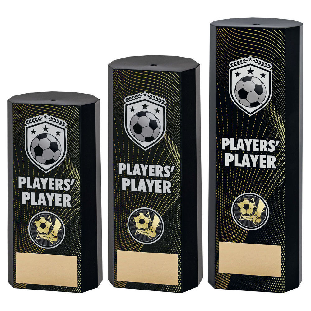 Black Plastic Filled Column Football Players Player Trophy